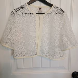 Anne Klien white lace shrug